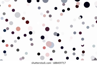 Dark Red vector red banner with set of circles, dots. Donuts Background. Creative Design Template. Technological halftone illustration.