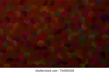 Dark Red vector red banner with set of circles, dots. Donuts Background. Creative Design Template. Technological halftone illustration.