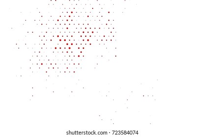 Dark Red vector red banner with set of circles, dots. Donuts Background. Creative Design Template. Technological halftone illustration.