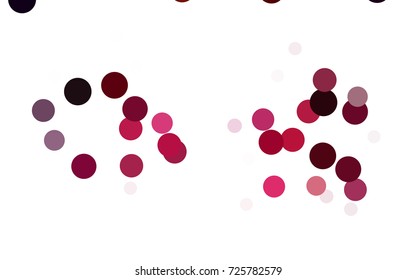 Dark Red vector red banner with set of circles, dots. Donuts Background. Creative Design Template. Technological halftone illustration.