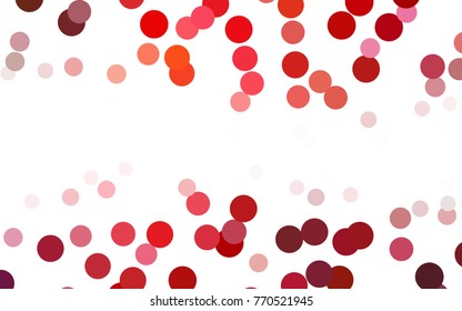 Dark Red vector red banner with set of circles, dots. Donuts Background. Creative Design Template. Technological halftone illustration.