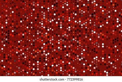 Dark Red vector red banner with set of circles, dots. Donuts Background. Creative Design Template. Technological halftone illustration.