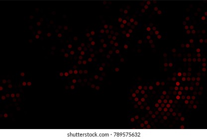 Dark Red vector red banner with set of circles, dots. Donuts Background. Creative Design Template. Technological halftone illustration.