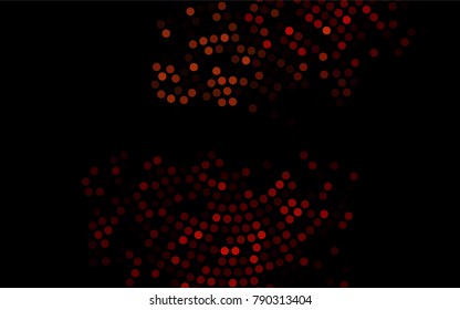 Dark Red vector red banner with set of circles, dots. Donuts Background. Creative Design Template. Technological halftone illustration.