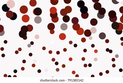 Dark Red vector red banner with set of circles, dots. Donuts Background. Creative Design Template. Technological halftone illustration.