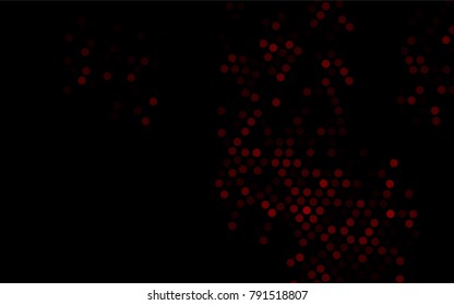 Dark Red vector red banner with set of circles, dots. Donuts Background. Creative Design Template. Technological halftone illustration.