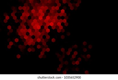Dark Red vector blurry hexagon background design. Geometric background in Origami style with gradient. 
