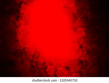 Dark Red vector blurry hexagon pattern. Creative geometric illustration in Origami style with gradient. The best hexagonal design for your business.