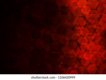 Dark Red vector blurry hexagon template. Creative geometric illustration in Origami style with gradient. The template can be used as a background for cell phones.