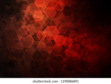 Dark Red vector blurry hexagon background. Shining illustration, which consist of hexagons. The best hexagonal design for your business.