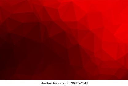 Dark Red vector blurry hexagon template. An elegant bright illustration with gradient. Triangular pattern for your business design.