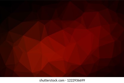 Dark Red vector blurry hexagon template. Shining illustration, which consist of triangles. A completely new template for your business design.