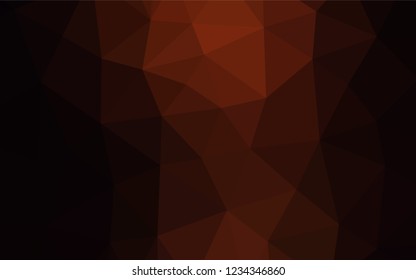 Dark Red vector blurry hexagon texture. Triangular geometric sample with gradient.  Brand new style for your business design.