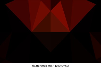 Dark Red vector blurry hexagon pattern. Triangular geometric sample with gradient.  Triangular pattern for your business design.