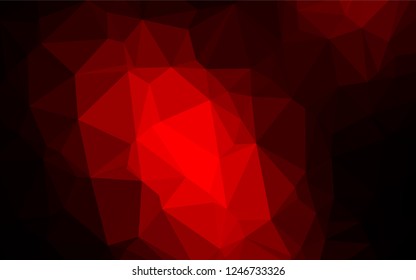 Dark Red vector blurry hexagon template. Creative geometric illustration in Origami style with gradient. The completely new template can be used for your brand book.