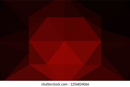 Dark Red vector blurry hexagon pattern. Geometric illustration in Origami style with gradient.  The textured pattern can be used for background.