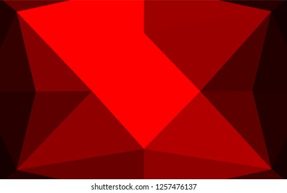 Dark Red vector blurry hexagon pattern. Triangular geometric sample with gradient.  A new texture for your design.