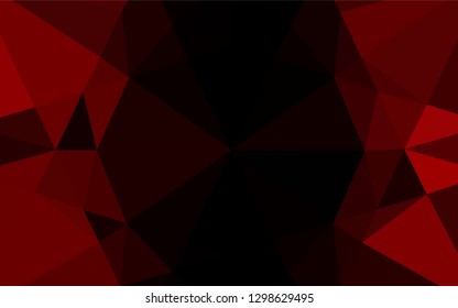 Dark Red vector blurry hexagon template. Shining illustration, which consist of triangles. Brand new design for your business.