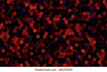 Dark Red vector blurry hexagon background design. Geometric background in Origami style with gradient. 