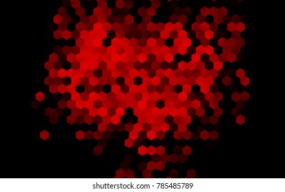 Dark Red vector blurry hexagon background design. Geometric background in Origami style with gradient. 