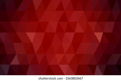 Dark Red vector blurry triangle background design. Geometric background in Origami style with gradient. 
