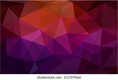 Dark Red vector blurry triangle background design. Geometric background in Origami style with gradient. 