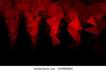 Dark Red vector blurry triangle template. A vague abstract illustration with gradient. The best triangular design for your business.