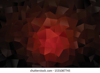 Dark Red vector blurry triangle pattern. Triangular geometric sample with gradient.  Polygonal design for your web site.