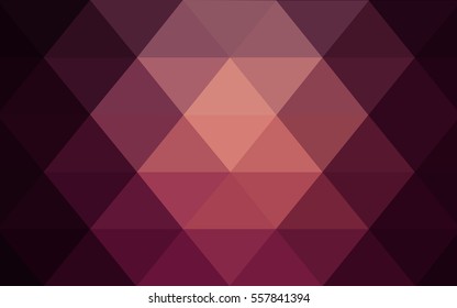 Dark red vector blurry triangle background design. Geometric background in Origami style with gradient. 