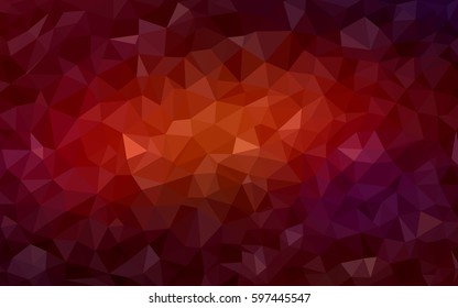 Dark Red vector blurry triangle background design. Geometric background in Origami style with gradient. 