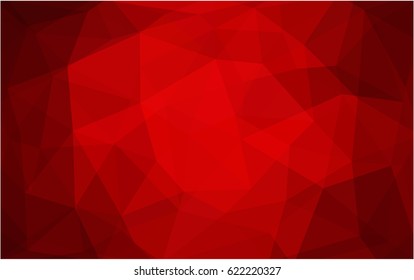 Dark Red vector blurry triangle background design. Geometric background in Origami style with gradient. 
