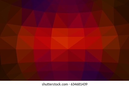 Dark Red vector blurry triangle background design. Geometric background in Origami style with gradient. 