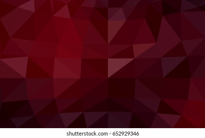 Dark Red vector blurry triangle background design. Geometric background in Origami style with gradient. 