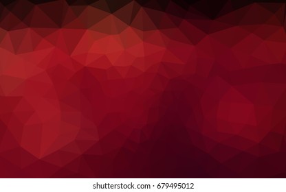 Dark Red vector blurry triangle background design. Geometric background in Origami style with gradient. 