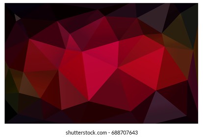 Dark Red vector blurry triangle background design. Geometric background in Origami style with gradient. 