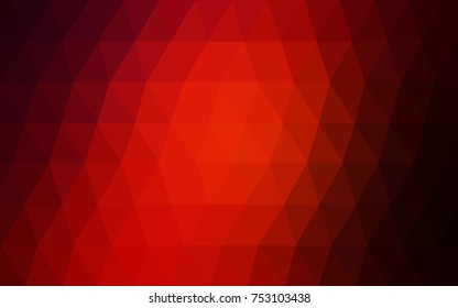 Dark Red vector blurry triangle background design. Geometric background in Origami style with gradient. 