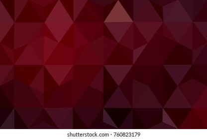 Dark Red vector blurry triangle background design. Geometric background in Origami style with gradient. 
