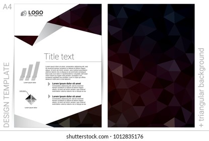 Dark Red vector  brochure for ui, ux design. Blurred decorative design in abstract style with textbox. Completely new template for your brand book.