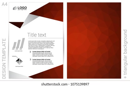 Dark Red vector  brochure for ui, ux design. Abstract booklet on colored background with gradient. Beautiful design for cover of notepads.
