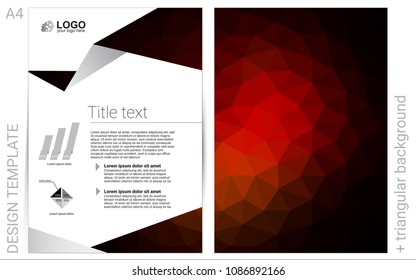 Dark Red vector  brochure for ui, ux design. Glitter abstract design concept with text box. Pattern for beautiful business cards, folders.