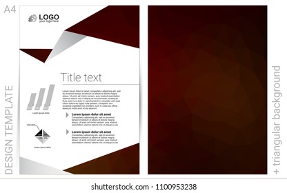 Dark Red vector  brochure for ui, ux design. Abstract booklet on colored background with gradient. Pattern for beautiful business cards, folders.