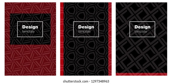 Dark Red vector brochure for ui, ux design. Abstract booklet on colored background with gradient. Pattern notebooks, journals.