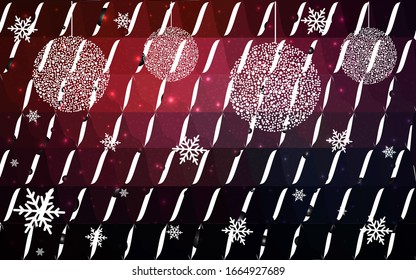 Dark Red vector christmas polygon background. Low poly Illustration consisting of triangles with snowflakes. Texture, seamless background of New Year celebration.