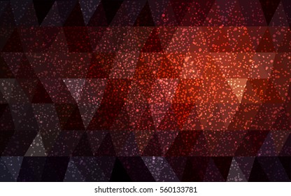 Dark Red vector christmas polygon background. Low poly Illustration consisting of triangles with snowflakes. Texture, seamless background of New Year celebration.