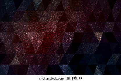 Dark Red vector christmas polygon background. Low poly Illustration consisting of triangles with snowflakes. Texture background of New Year celebration.