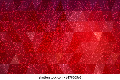 Dark Red vector christmas polygon background. Low poly Illustration consisting of triangles with snowflakes. Texture background of New Year celebration.