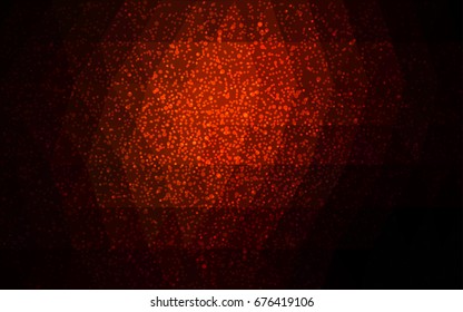 Dark Red vector christmas polygon background. Low poly Illustration consisting of triangles with snowflakes. Texture background of New Year celebration.