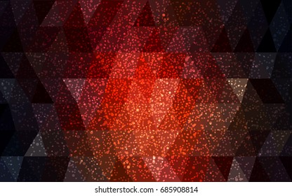 Dark Red vector christmas polygon background. Low poly Illustration consisting of triangles with snowflakes. Texture background of New Year celebration.