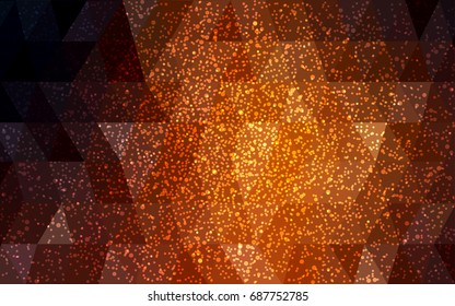 Dark Red vector christmas polygon background. Low poly Illustration consisting of triangles with snowflakes. Texture background of New Year celebration.