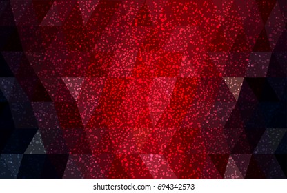 Dark Red vector christmas polygon background. Low poly Illustration consisting of triangles with snowflakes. Texture background of New Year celebration.